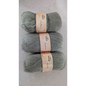 Phentex Mohair Blend Yarn 3 Pack Sage Green 150g Total 85% Acrylic 15% Mohair